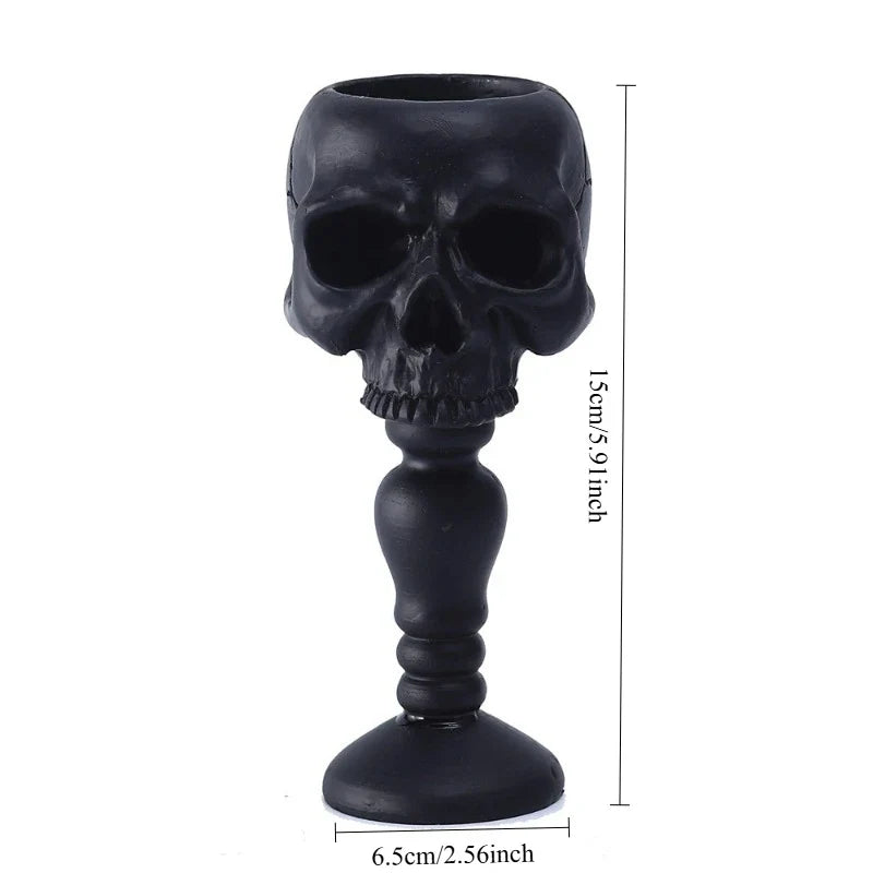 Gothic Skull Resin Candle Holder