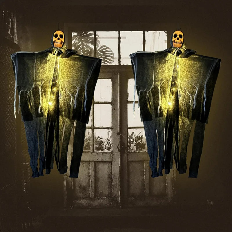 Glowing Hanging Skeleton Ghost Halloween Decoration