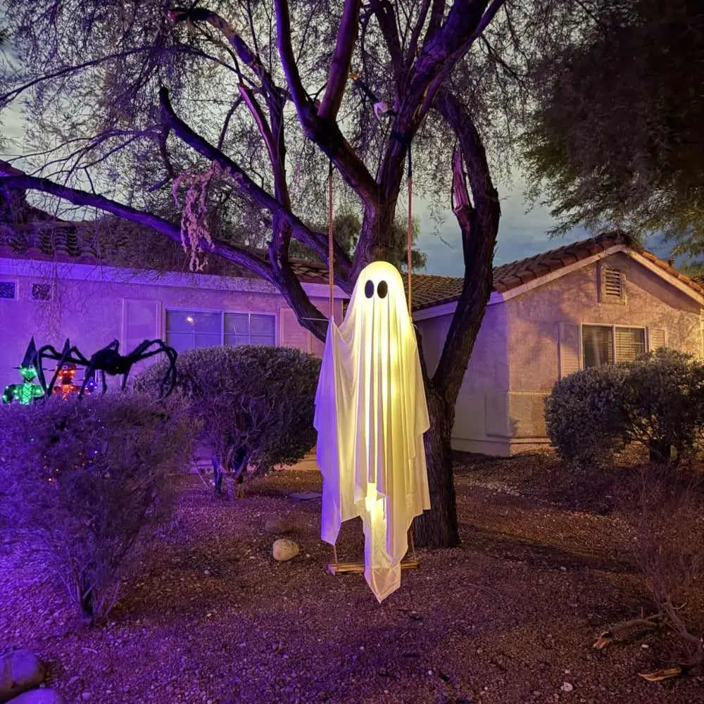 Light-Up Hanging Swing Ghost