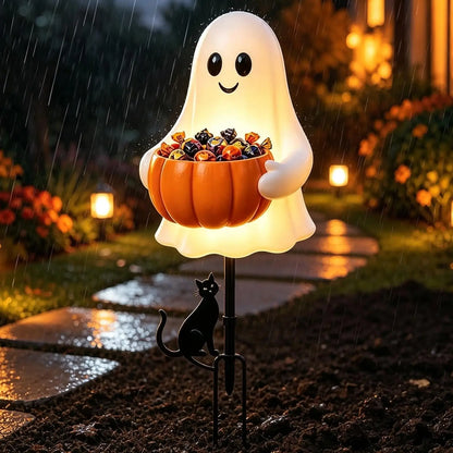 Halloween Ghost Candy Bowl Garden Stake
