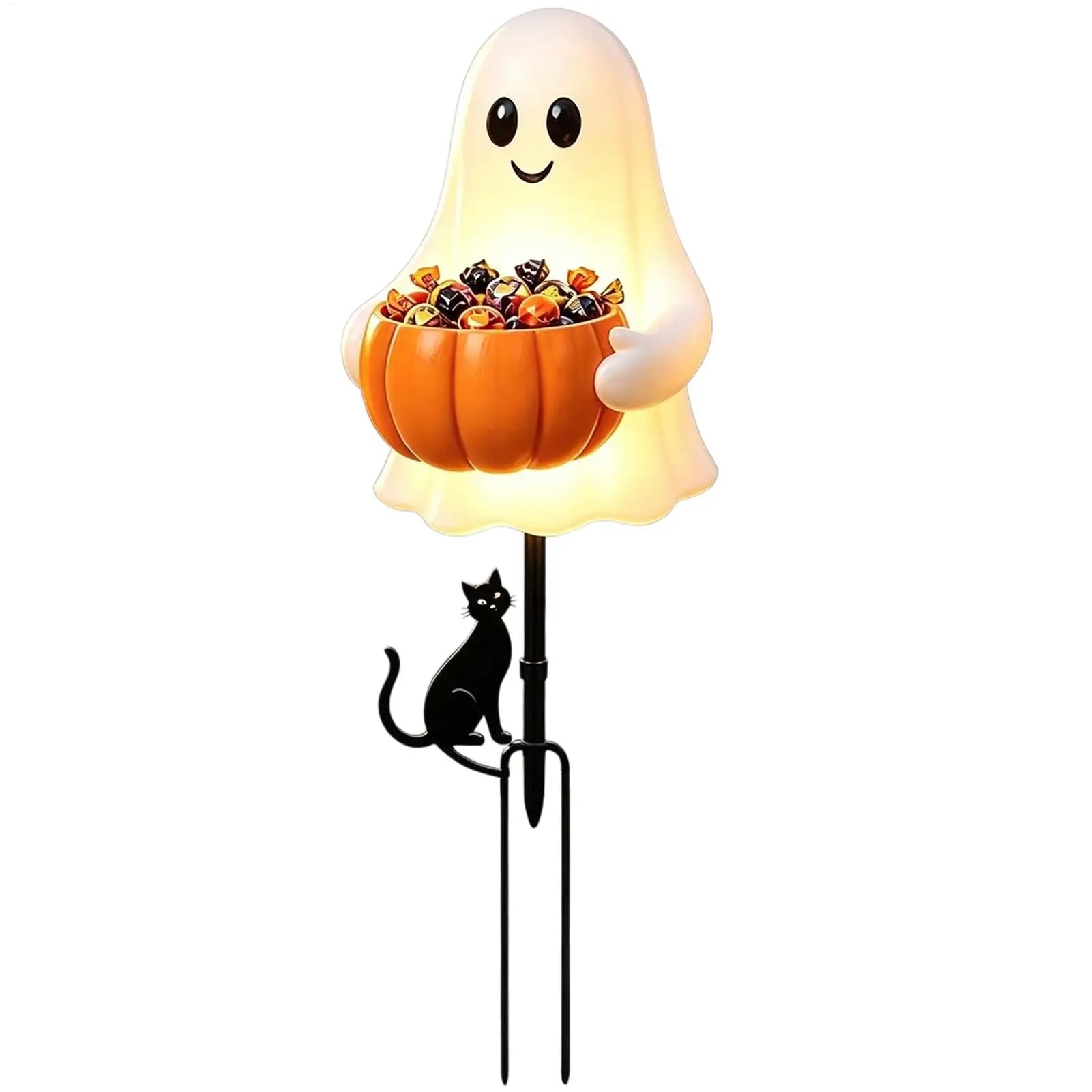 Halloween Ghost Candy Bowl Garden Stake