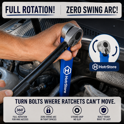 HotrStore Zero-Swing Offset Extension Wrench for Tight Spaces